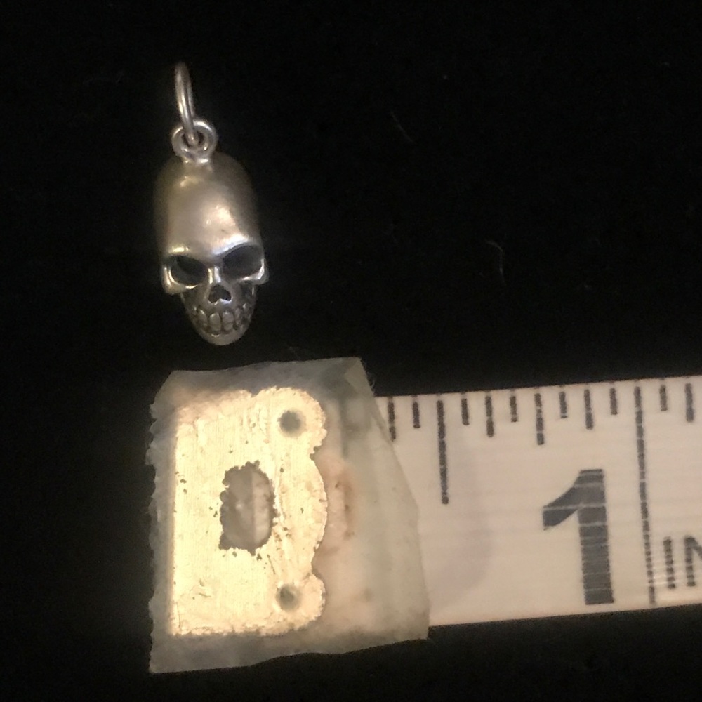 💀Skull 💀926 Stamp Sterling Silver Charm Halloween - Picture 5 of 16